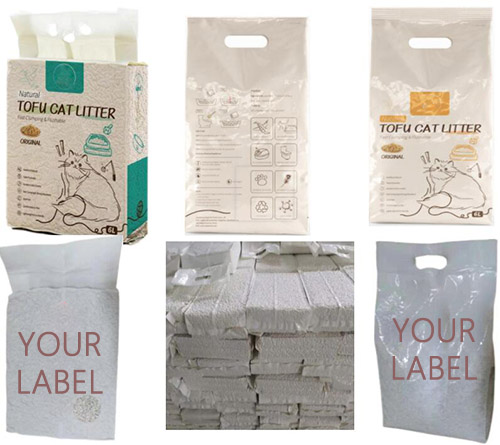 private label packaging tofu cat litter